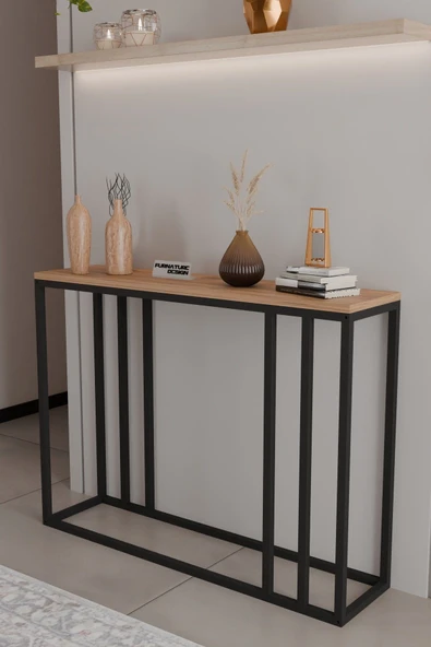 Metal Ayaklı Dresuar Dekoratif Raflı Dresuar Konsol Metal Dresuar 100 Cm - 3