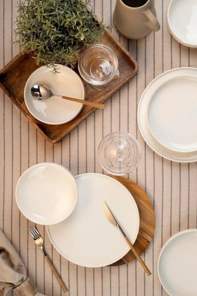 Kütahya Porselen Bone Chef Taste Of 18 Parça 6 Kişilik Yemek Takımı - 8