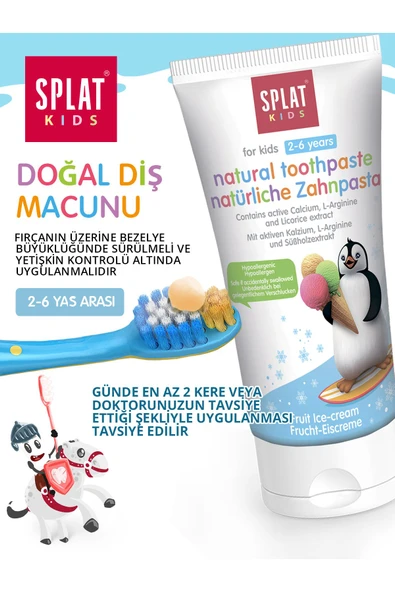 Splat Meyveli Dondurma Tadında 2-6 Yaş Çocuk Diş Macunu 50 Ml - 3