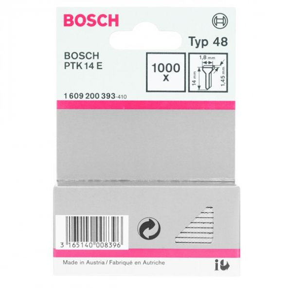 Bosch Zımba Çivisi 14mm PTK 14/3,6 V - 1609200393
