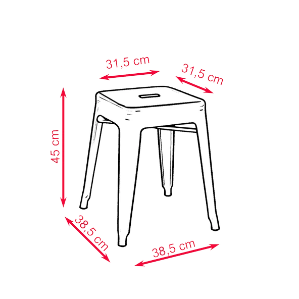 Tolix Metal Tabure - 9