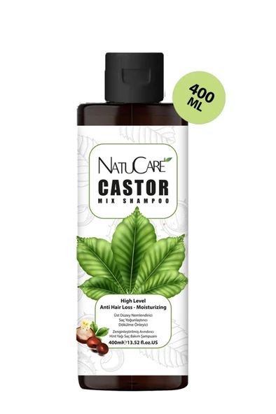 NatuCare Üst Düzey Onarıcı ve Yoğun Nemlendirici Castor Hint Saç Bakım Şampuanı 400ML - 3