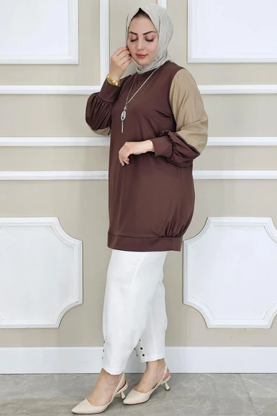 KADIN KOMBİNLİ KOLYE DETAYLI TESETTÜR - 5