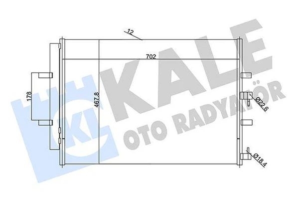 KLİMA RADYATORU KONDENSERİ TRANSİT CUSTOM V362 12 TRANSIT V363 14 2.2 TDCİ 717x467 AL AL