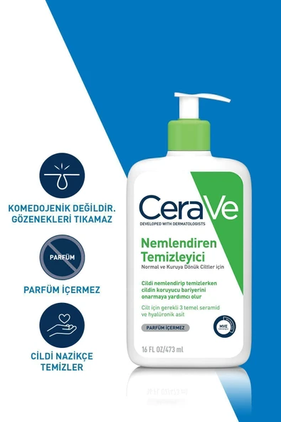 CeraVe STD Normal Ve Kuru Ciltler İçin Nemlendiren Temizleyici 473ml Klasik - 2