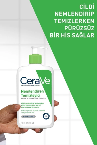 CeraVe STD Normal Ve Kuru Ciltler İçin Nemlendiren Temizleyici 473ml Klasik - 5