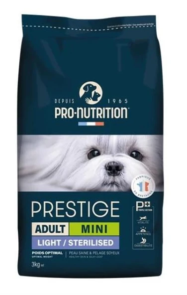 Pro Nutrition Prestige Adult Mini Light Kısırlaştırılmış Yetişkin Köpek Maması 3 Kg ürün görseli 1