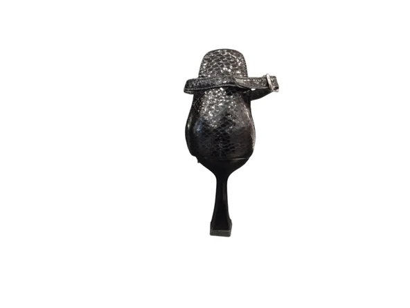 Ventes 403701Z Önü açık Tek Bant 8 cm Kadeh Topuk Küt Burun Kadın Topuklu Abiye Ayakkabı - 8