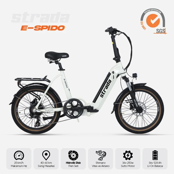 Stradacycles E-Spido Hidrolik Disk 20 Jant Katlanabilir Elektrikli Bisiklet - 2