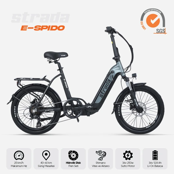 Stradacycles E-Spido Hidrolik Disk 20 Jant Katlanabilir Elektrikli Bisiklet - 3