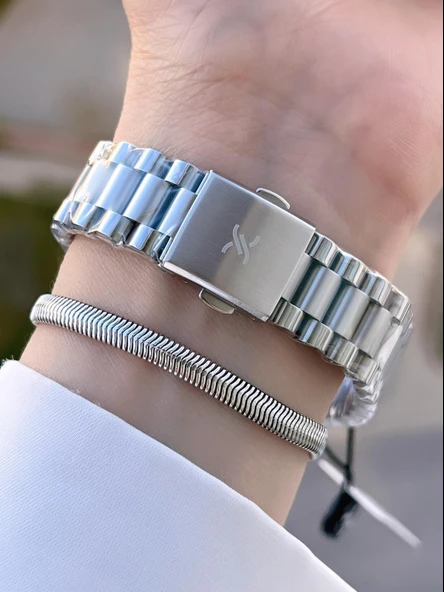 Daniel Klein Taşlı Ve Takvimli Kadran Çelik Kordon 2 Yıl Garantili Kadın Kol Saati BDK.1.10848.1 - Resim 3