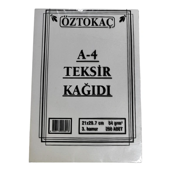 Öztokaç A4 Teksir Kağıdı 3. Hamur 250'li Paket - 3
