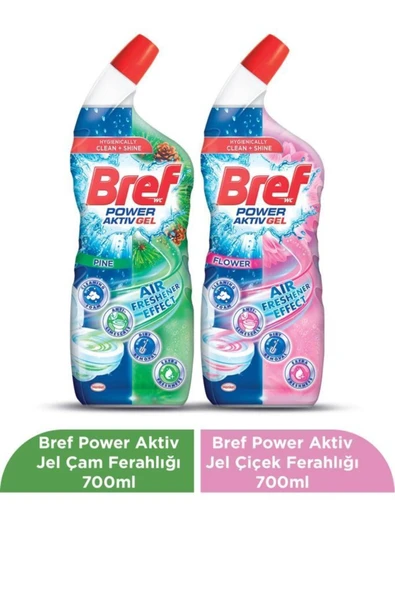 Bref Wc Tuvalet Temizleyici Jel 2 X 700ml 1 Çiçek Ferahlığı 1 Çam Ferahlığı