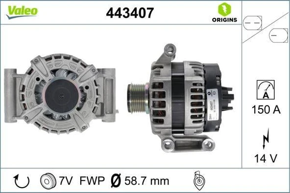 ALTERNATOR 12V 150A TRANSIT V348-V347 2.2 TDCI 11 14 TRANSIT V363 14 17 RANGER 2.2 TKE 11