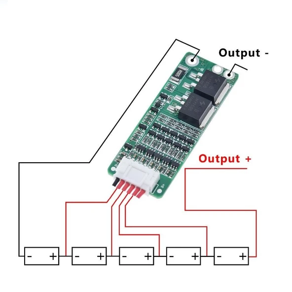 5S 15A BMS Lityum Li-ion Batarya Koruma Kartı - 5 Adet Seri 18650 Pil 21V  18650 Li-ion Lipo - 2