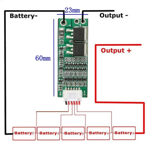 5S 15A BMS Lityum Li-ion Batarya Koruma Kartı - 5 Adet Seri 18650 Pil 21V  18650 Li-ion Lipo - 3