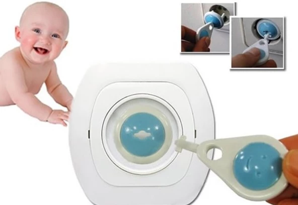 Anahtarlı Çocuk Koruma Priz Kilidi (6 Adet) - 2