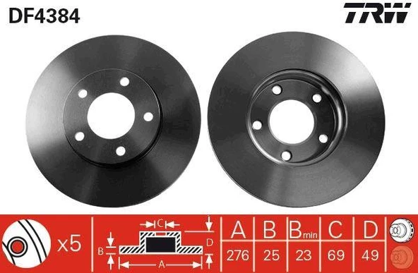 ÖN FREN AYNASI HAVALI MAZDA 3 1.4/1.6/1.6DI TURBO 03- MAZDA 5 1.8/2.0/2.0CD 05-