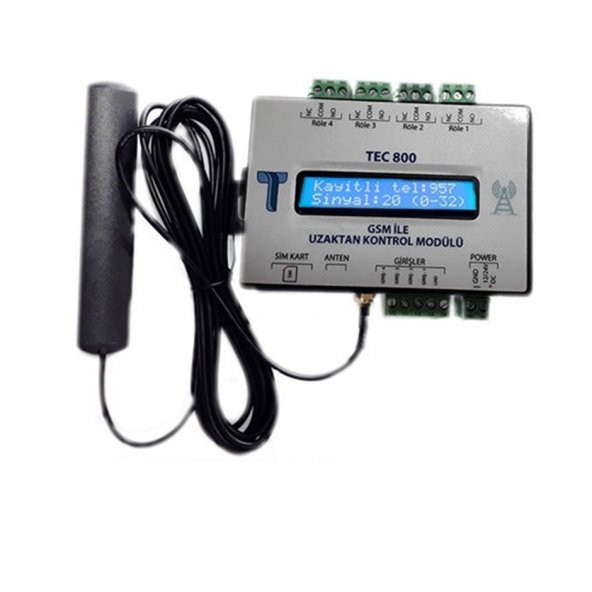 TEC800 GSM TELEFON İLE UZAKTAN KONTROL MODÜLÜ