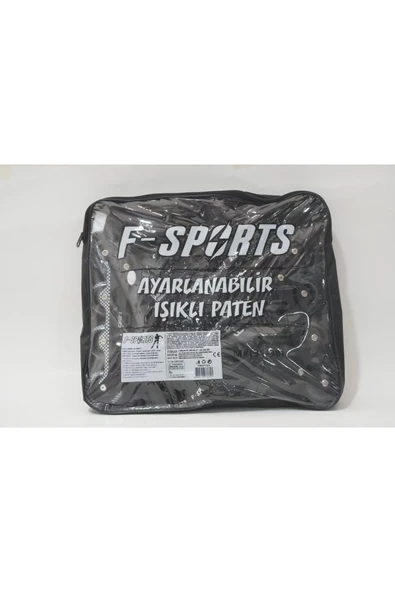 F-Sports 4 Teker Ayarlanabilir Ön Teker Işıklı Paten – Çocuk & Yetişkin (Profesyonel) Siyah FR37746 - 6