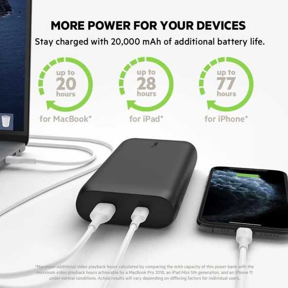 Belkin Boost Charge Siyah 20000 mAh Powerbank Teşhir - 4