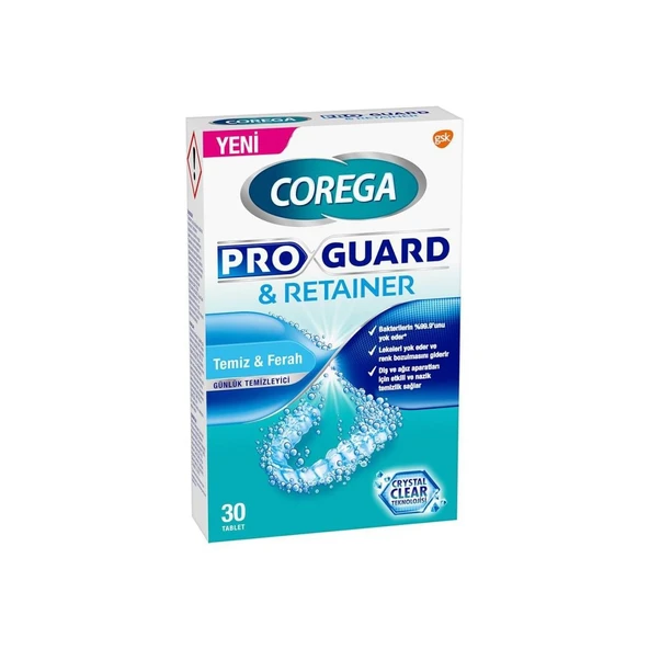 Corega Proguard & Retainer 30'lu Protez Temizleme Tableti