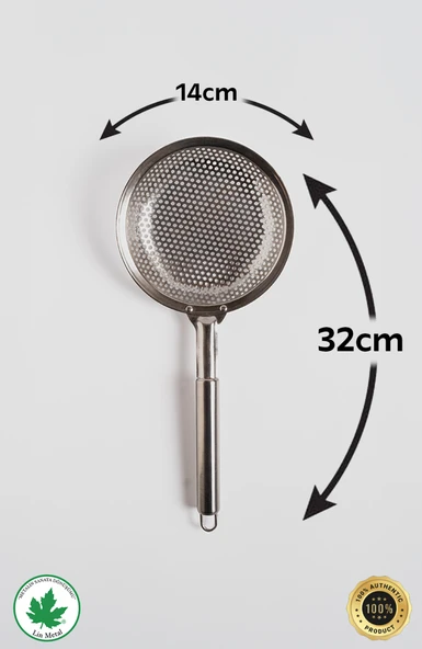 Paslanmaz Çelik Patates Kabak Sebze Kızartma Kevgiri, Metal Saplı Kevgir 15cm Çapında - Resim 4