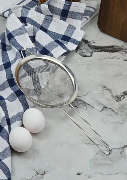 Paslanmaz Mutfak Süzgeç Seti - 3lü Sebze Makarna Süzgeci Takımı - 3 Parça, Küçük Boy - 3