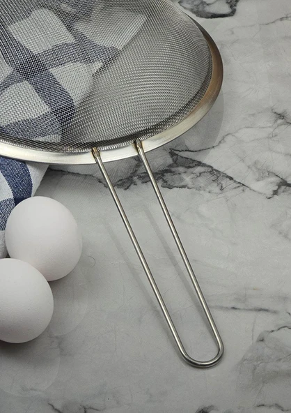 Paslanmaz Mutfak Süzgeç Seti - 3lü Sebze Makarna Süzgeci Takımı - 3 Parça, Küçük Boy - 5