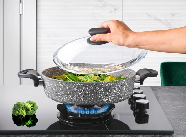Lavonni 24 cm Granit Basık Tencere