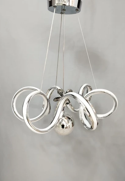 LED 3 RENK BÜYÜK BOY AVİZE KROM - 4