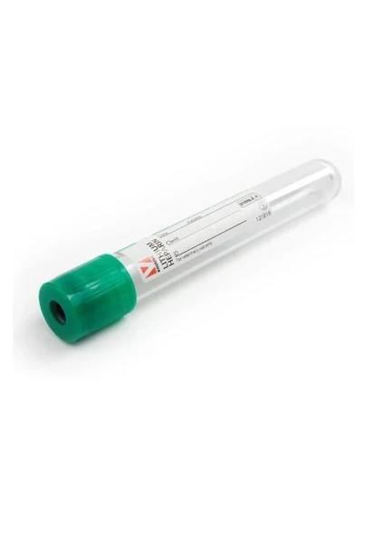 Kruuse 10 Ml Vakumlu Yeşil Kapaklı Lityum/Heparinli Tüp. 100'lü Paket - 2