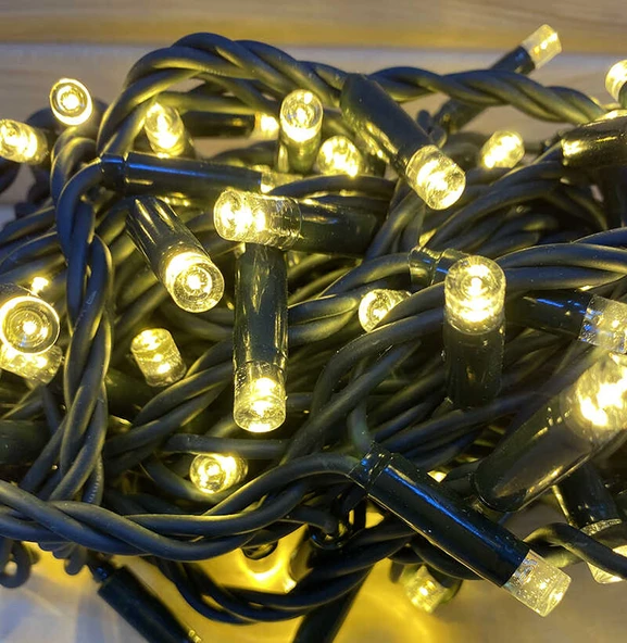 Yılbaşı aydınlatması hareketli LED Perde dış mekan hortum Günışığı Dekoratif 10mt. yeşil kablolu Süs - 2