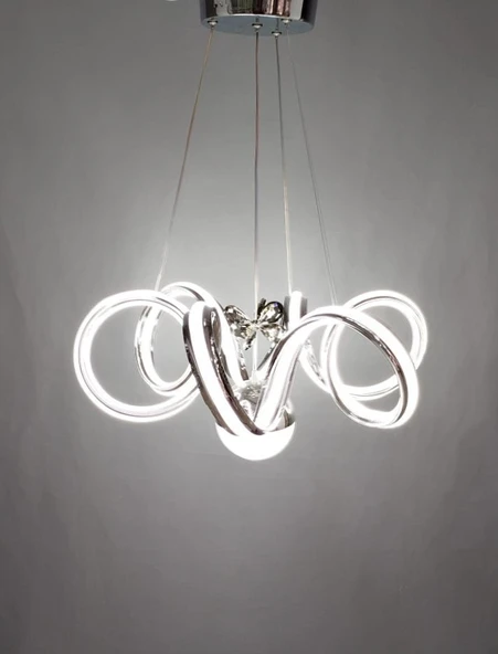 LED 3 RENK BÜYÜK BOY AVİZE KROM - 3
