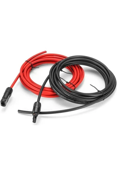 Lexron MC4 Konnektörlü 6 mm Güneş Paneli için Solar Kablo - Toplam 20 metre (10 m siyah + 10 m kırmızı) - 2