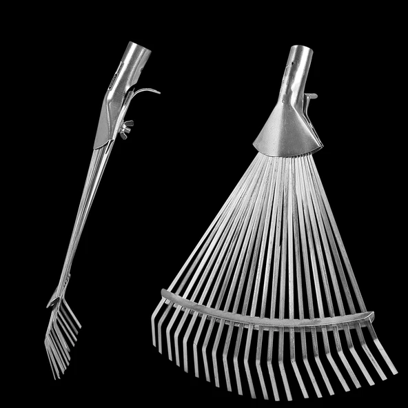 Metal Ayarlanabilir Bahçe Tarla Tırmık Çim Peyzaj Yaprak Ot Saman Temizleme Toplama Tırmığı 1 Adet - 2
