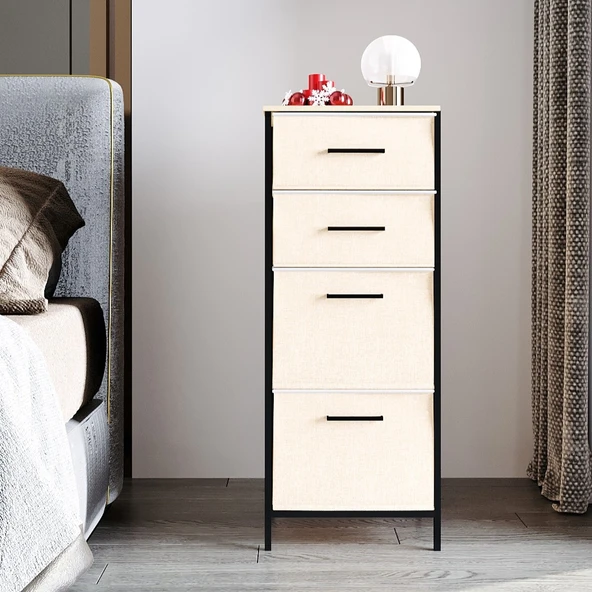 Çok Amaçlı Dolap 4 Çekmeceli Komodin Sehpa Çam 1613 - 5