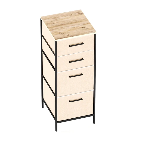 Çok Amaçlı Dolap 4 Çekmeceli Komodin Sehpa Çam 1613 - 7