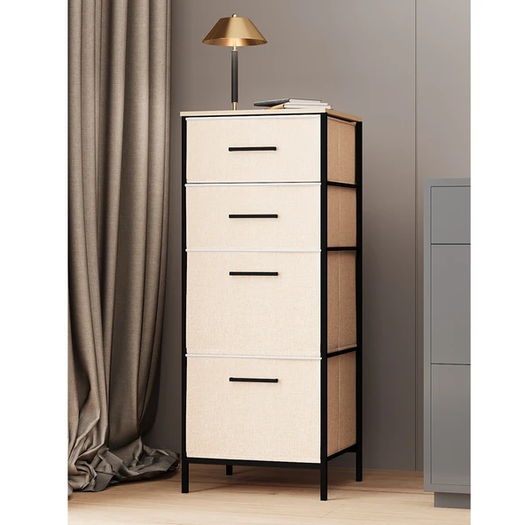 Çok Amaçlı Dolap 4 Çekmeceli Komodin Sehpa Çam 1613