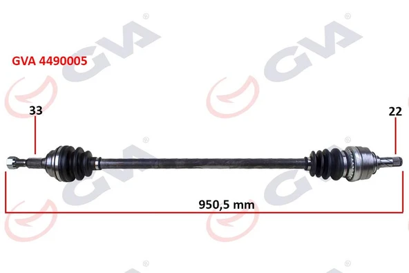 KOMPLE AKS SAĞ ASTRA G 1.4/1.6 16V 98-05 950mm