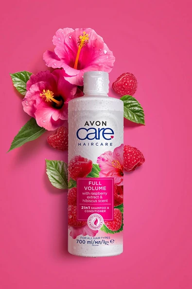 AVON Care Ahududu ve Hibiscus Kokulu Şampuan ve Saç Bakım Kremi 700 Ml. - 2