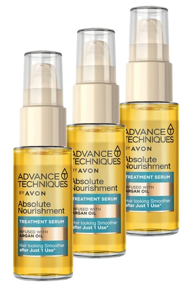 AVON Advance Techniques Argan Yağı Içeren Besleyici Saç Serumu 30 Ml. Üçlü Set
