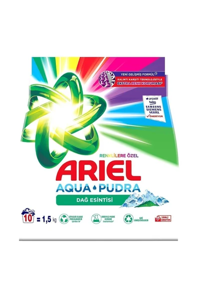Ariel Dağ Esintisi Renklilere Özel 1,5 Kg Aquapudra Toz Çamaşır Deterjanı - 2