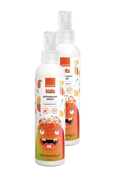 AVON Kids Çocuklar İçin Mango Kokulu Saç Açıcı Sprey 200 ML. İkili Set