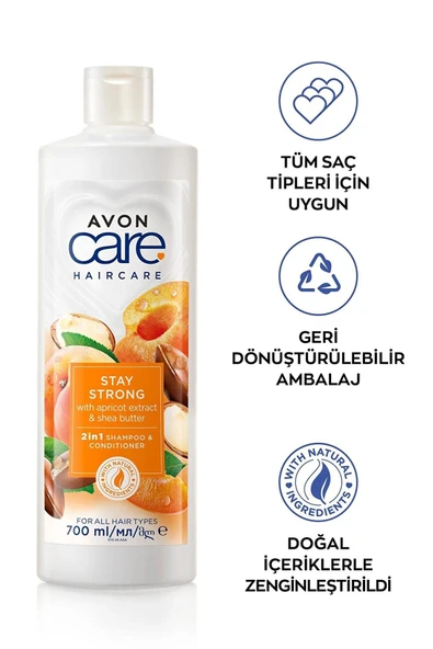 AVON Care Kayısı ve Shea Özü Şampuan ve Saç Kremi 700 Ml. İkili Set - 3