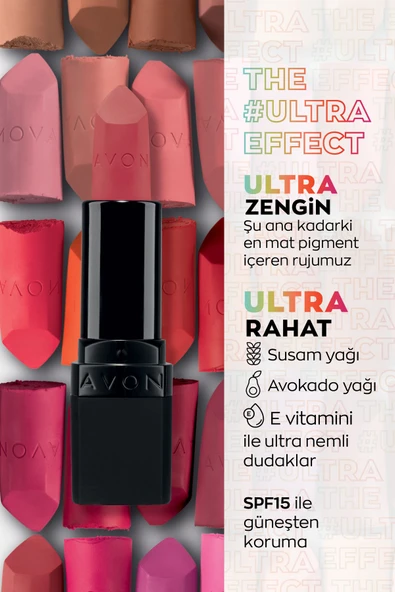 AVON Ultra Mat Ruj - Truest Red - 2