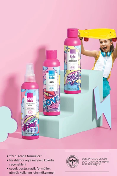 AVON Kids Wow Çocuklar İçin Meyve Kokulu Saç Açıcı Sprey 200 ML. - 3
