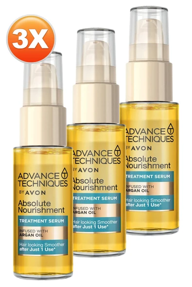 AVON Advance Techniques Argan Yağı Içeren Besleyici Saç Serumu 30 Ml. Üçlü Set - 2
