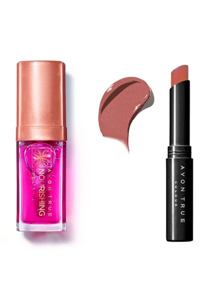 AVON True Nourishing Dudak Yağı 7 ml Blossom ve Avon Ultra Beauty Ruj Stylo Totally Twing 2li set