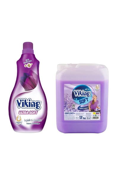 Viking Soft Leylak Ve Lavanta Çamaşır Yumuşatıcı 5 Lt + Ultra Soft Leylak Ve Lavanta 1440 Ml 2'li Set